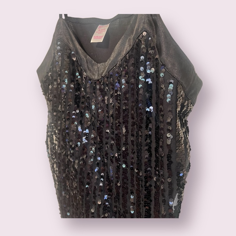 Sequin black tank top